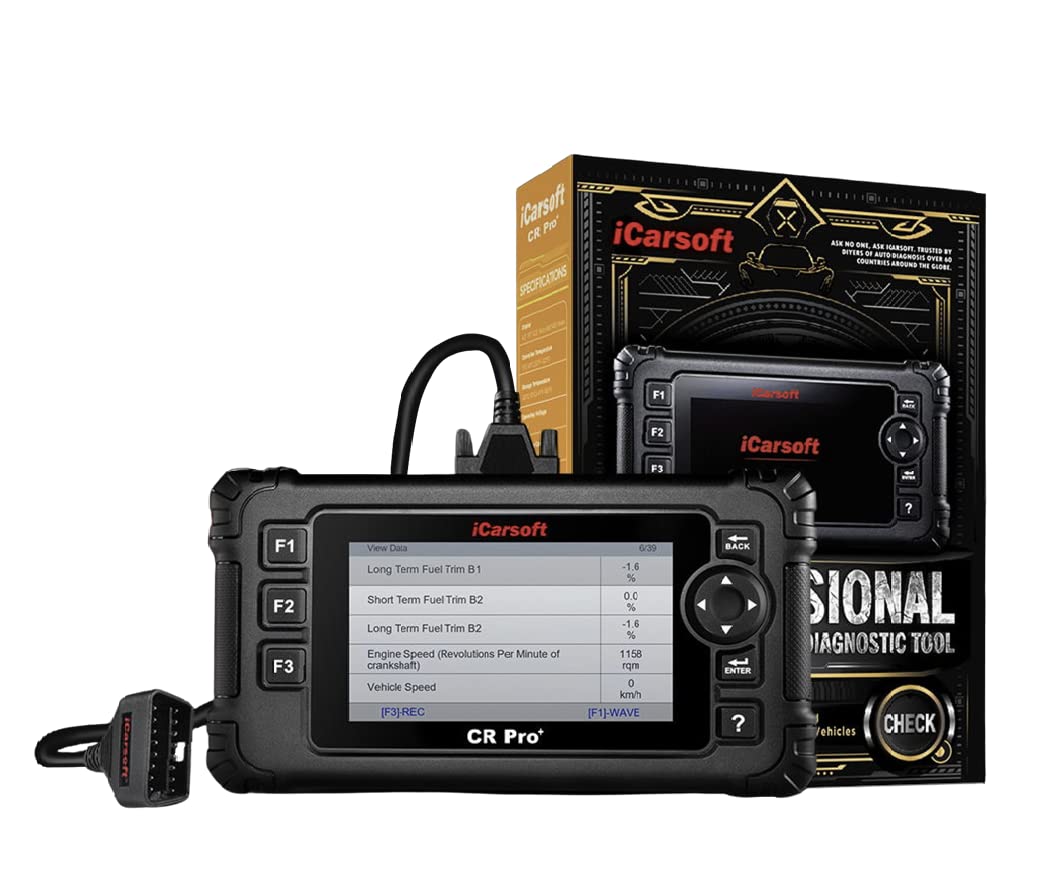 iCarsoft CR Pro+ | Multi-Brand OBD2 Automotive Diagnostic Tool | Reading and Clearing Fault Codes | DPF Reset | Injector Coding | ABS Bleeding and Other Functions